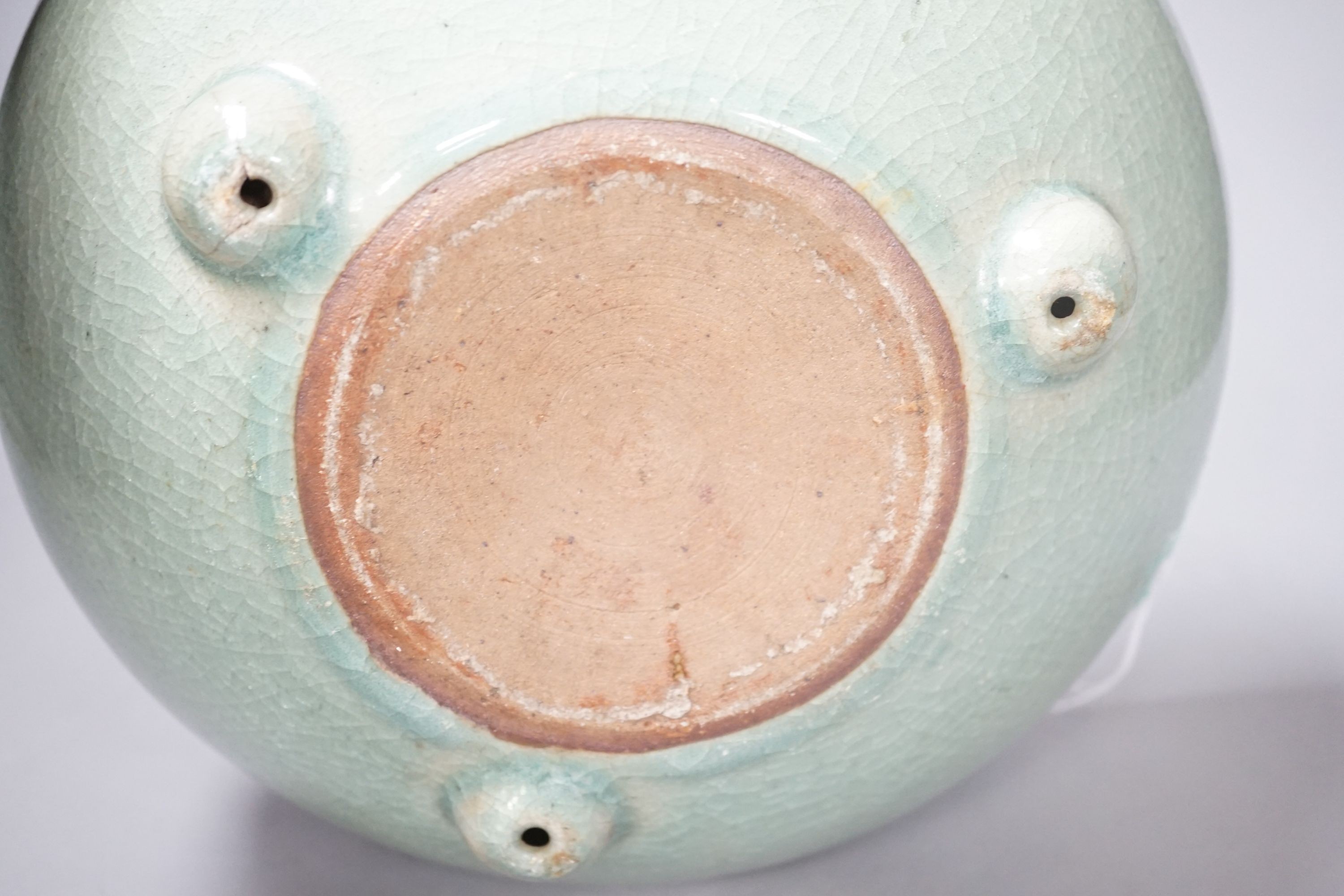 A Chinese celadon crackle glaze Guan type bowl - diameter 27cm